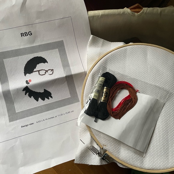 RBG cross stitch pattern and supples - Picture 1 of 1